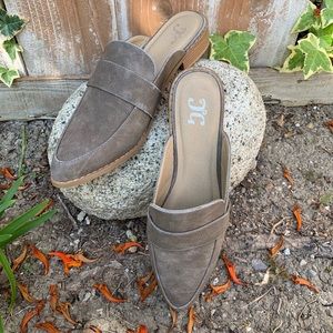 Taupe Backless Loafers
